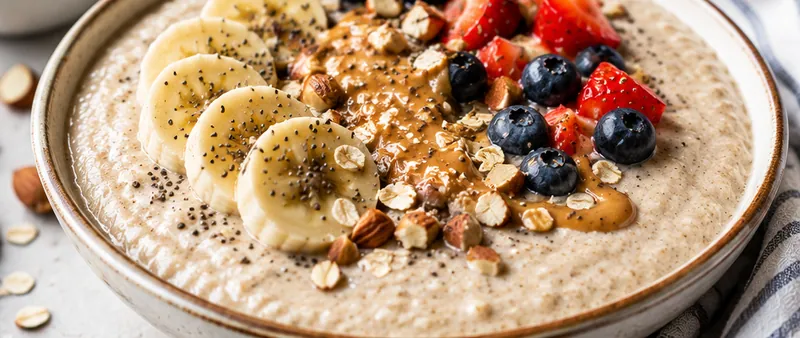 Blended Oats Recipe (Healthy High-Protein Breakfast), ready to serve