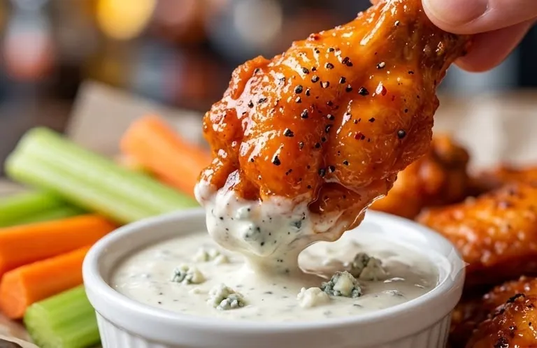 Buffalo Style Chicken Wings Recipe Baked, ready to serve