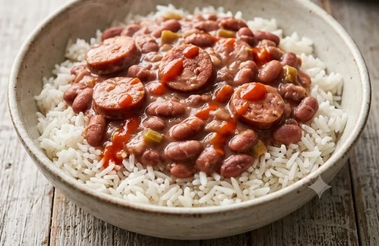 Camellia Beans Red Beans and Rice, ready to serve
