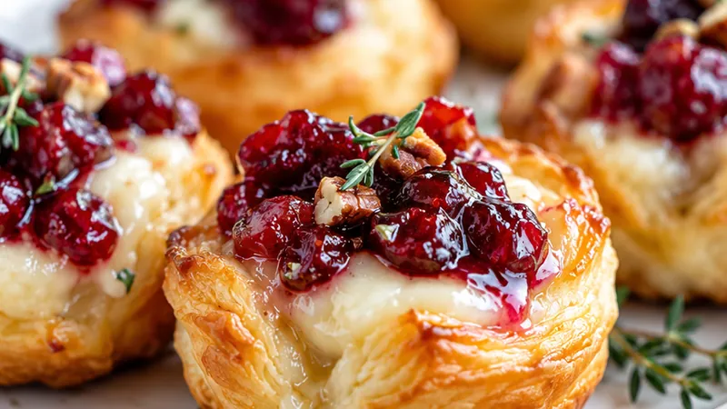 Cranberry Brie Bites Recipe With Puff Pastry
