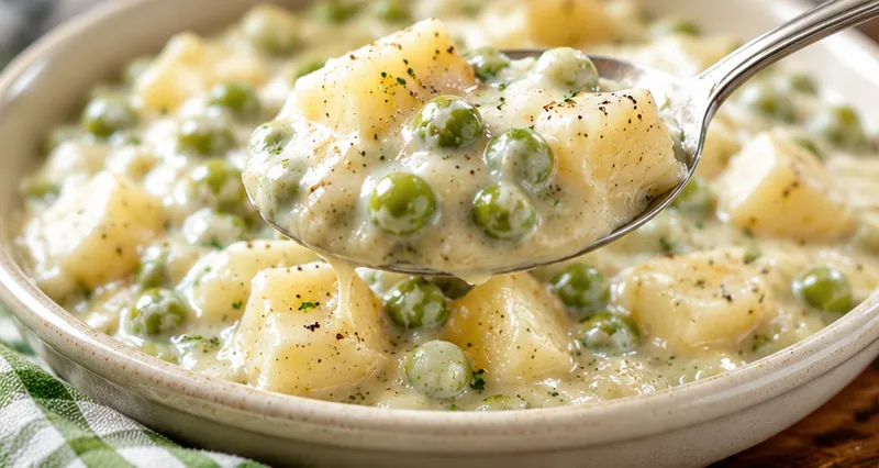 Creamed Peas and Potatoes, ready to serve