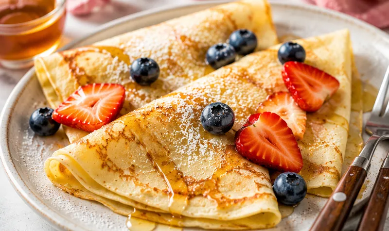 Crepes Using Pancake Mix (Easy Breakfast Hack), ready to serve