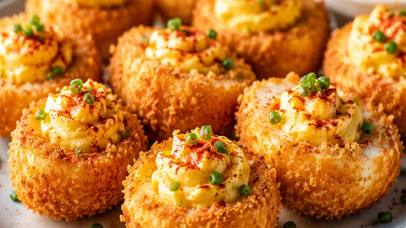 Crispy Deep Fried Deviled Eggs