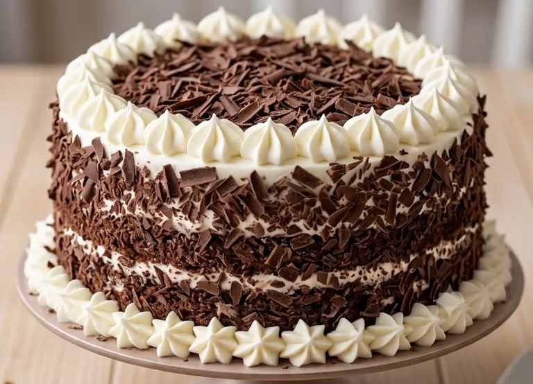 Easy Black Forest Cake with Cake Mix, ready to serve