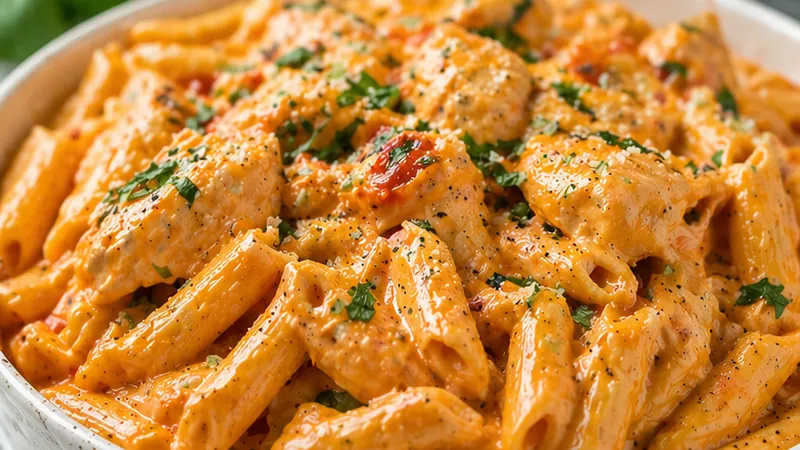 Easy Chicken Penne Vodka with Jar Sauce