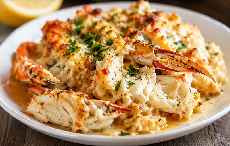 Easy Seafood Crab Bake Recipe, ready to serve