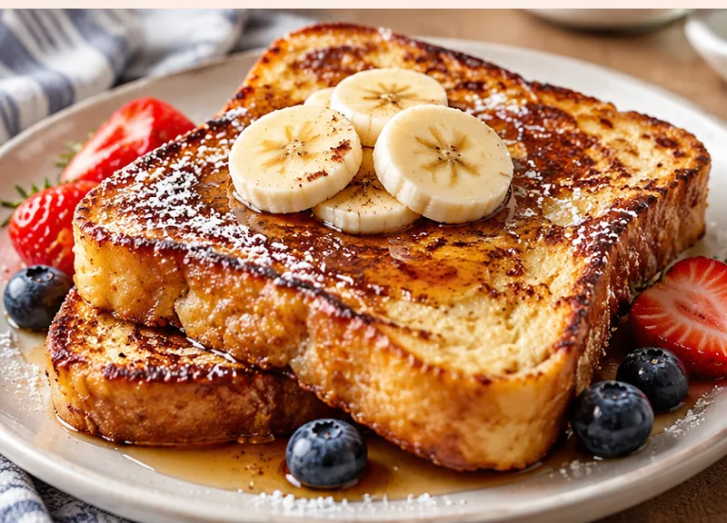 French Toast Without Milk Recipe, ready to serve