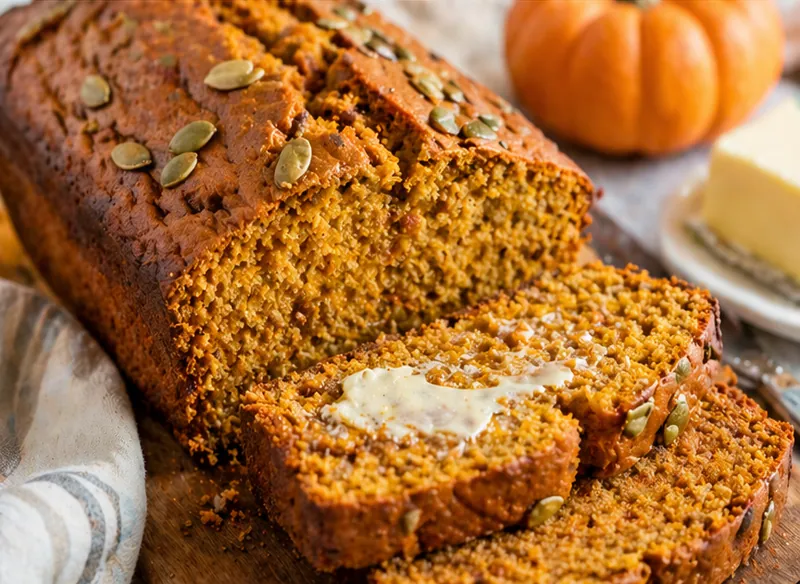Gluten Free Pumpkin Bread Recipe, ready to serve