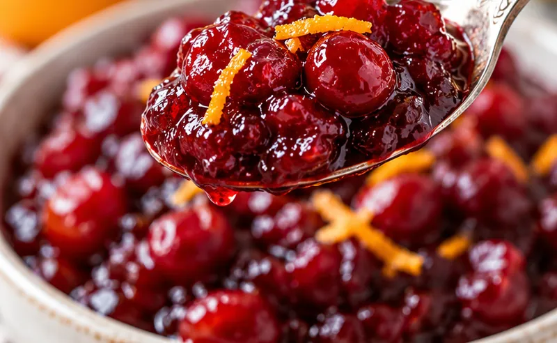 Homemade Cranberry Sauce Recipe With Orange Zest, ready to serve