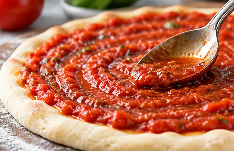 Homemade Fresh Tomato Pizza Sauce Recipe, ready to serve