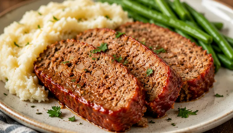 Meatloaf Without Eggs Recipe, ready to serve