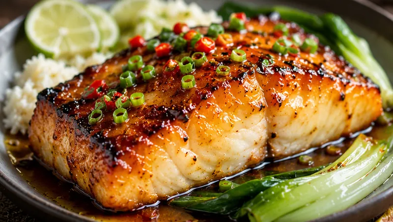 Miso Chilean Sea Bass Recipe, ready to serve