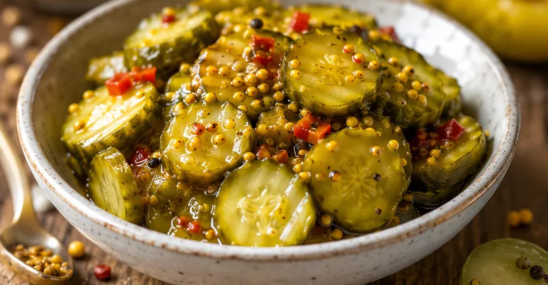 Old-Fashioned Mustard Pickles Recipe, ready to serve