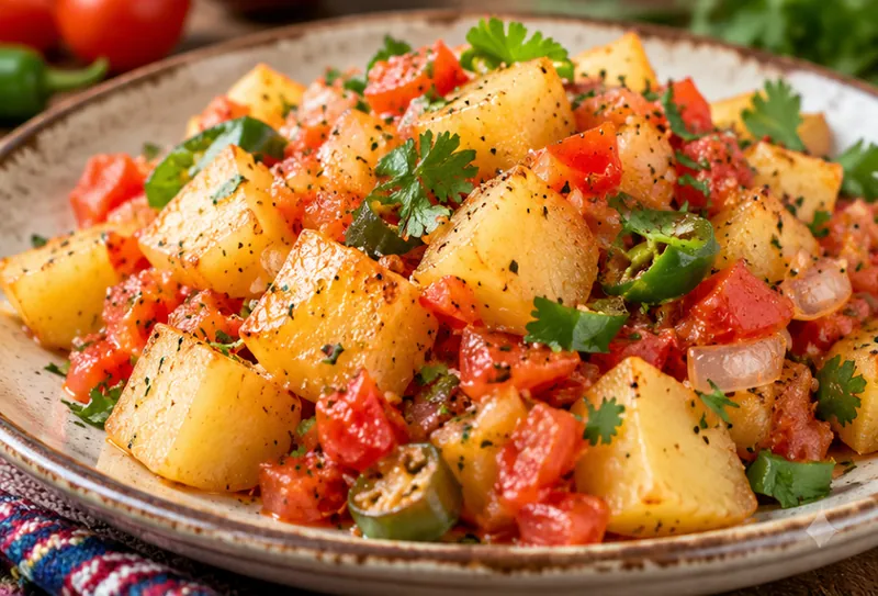 Papas a la Mexicana, ready to serve