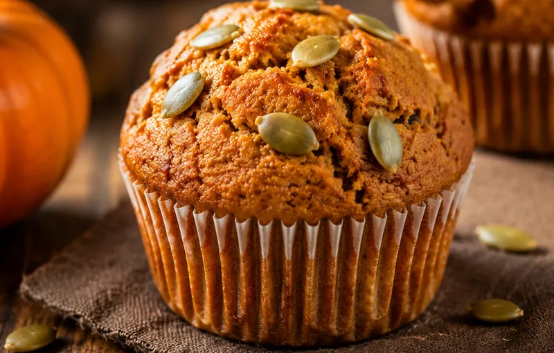 Two-Ingredient Pumpkin Muffins, ready to serve