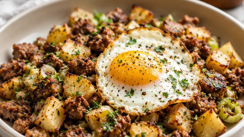 Sausage Leek Potato Dijon Mustard Hash Recipe