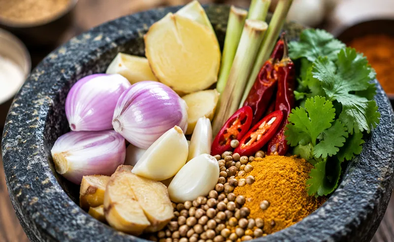 Yellow Curry Vegan Paste Recipe, ready to serve