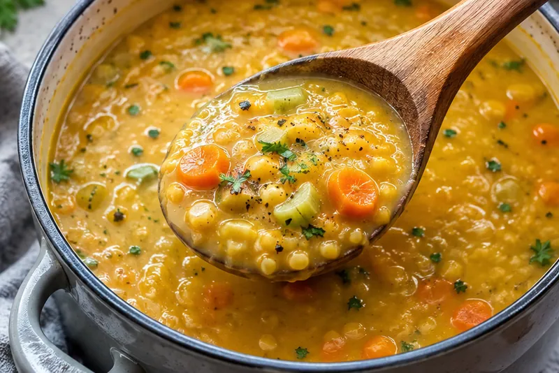 Yellow Split Pea Soup Recipe, ready to serve